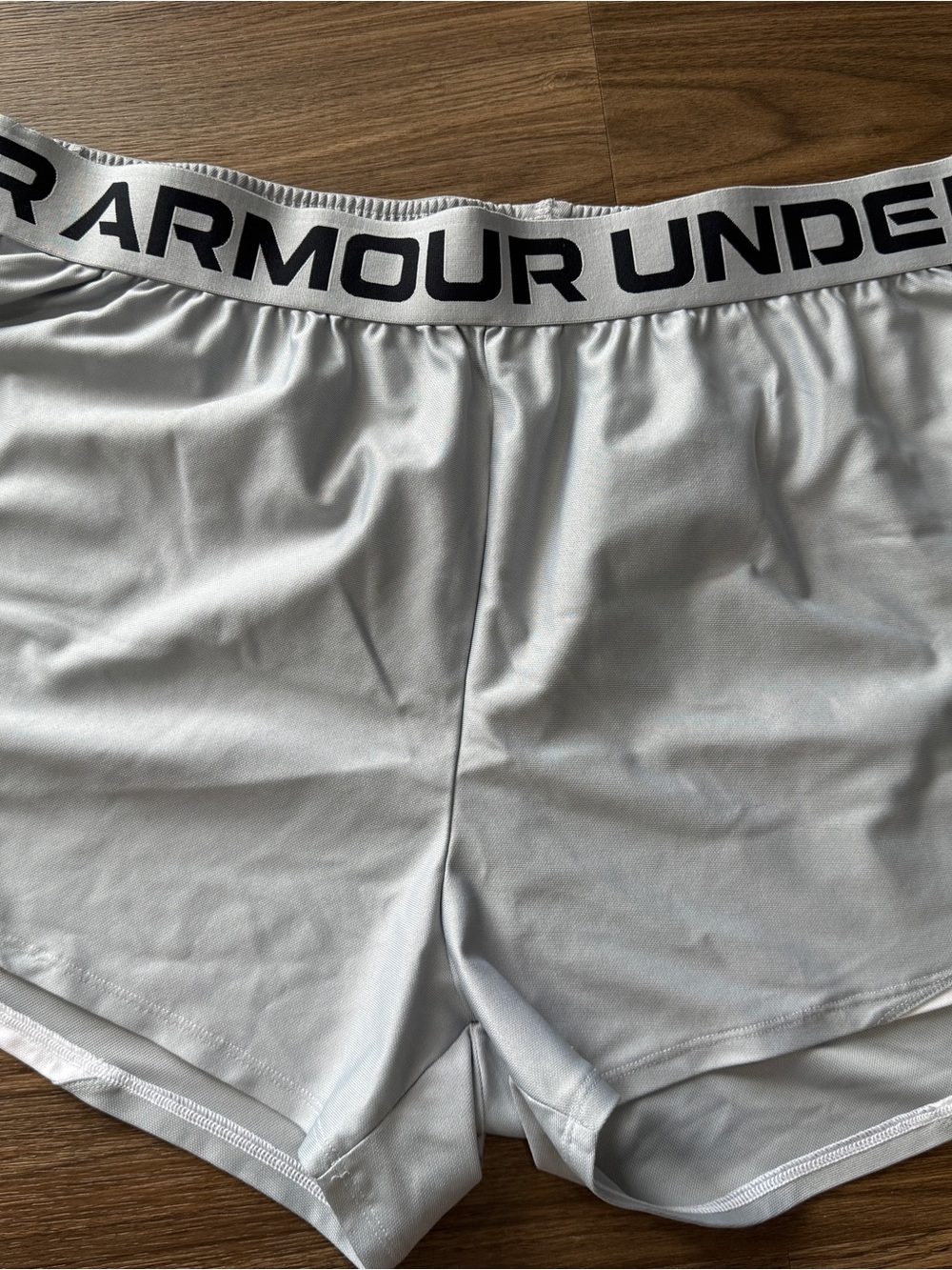 Under Armour White Performance Athletic Shorts with Logo Waistband